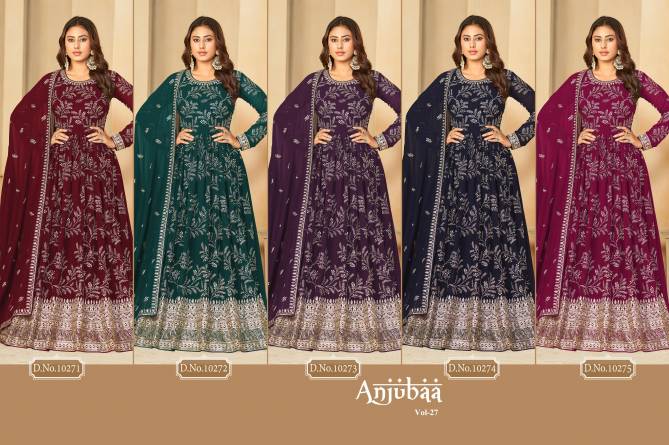 Anjubaa Vol 27 Faux Georgette Wedding Wear Gown With Dupatta Wholesale Shop In Surat